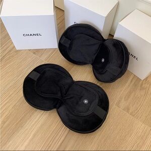 CHANEL Black Velvet Eye Mask and Neck Pillow